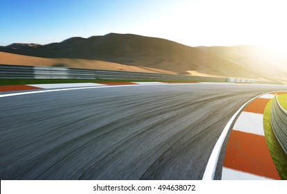 Motion Blurred Race Track .