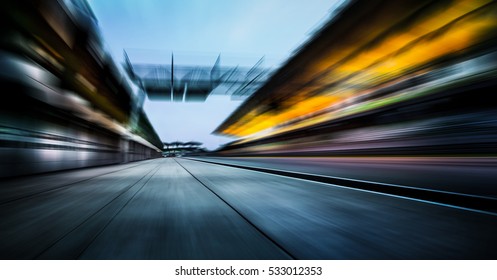 Motion blurred racetrack