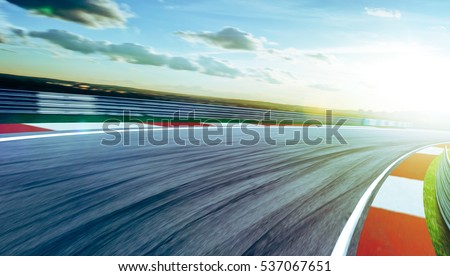 Motion blurred racetrack,cold mood