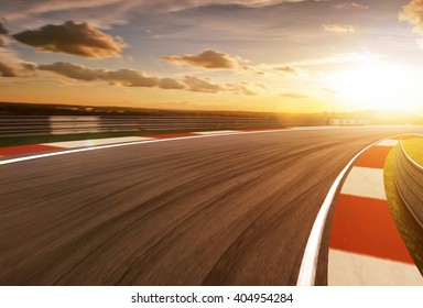 Motion blurred racetrack,golden hour mood
