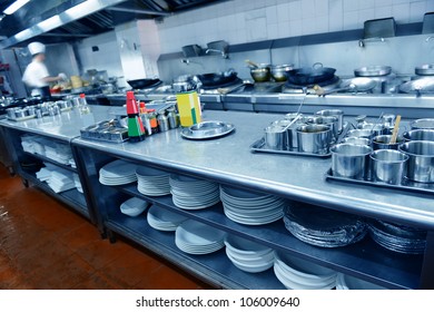 Motion Chefs Of A Restaurant Kitchen