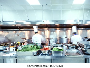 Motion Chefs Of A Restaurant Kitchen