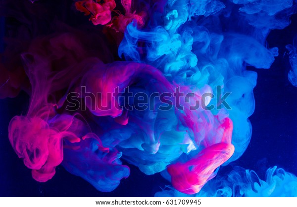 Colorful ink abstraction. Fancy Dream Cloud of ink under water.