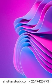Motion flow elements with neon led illumination. Futuristic abstract background.
