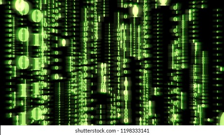 Motion Graphic of random green particle binary digit number falling down with matrix effect over animated background, analysis data and computer concept - Powered by Shutterstock