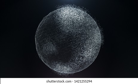 Motion Particle Earth Digital Business Concept. World Map Landscape Future Technology Global Connection Celestial Object. Scientific Approach Grid Lines Deep Outer Space Exploration 3D Rendering - Powered by Shutterstock - Get 15% off with code: PIKWIZARD15
