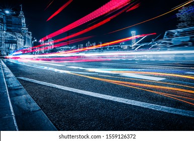 Motion Speed Effect With City Night,shanghai.china.