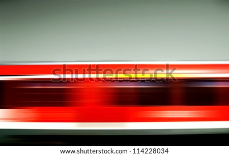 Motion stripes of a passing red train. German railroad/Rush Hour