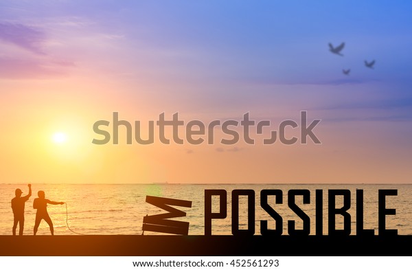 Motivation Concept Silhouette Two Business Man Stock Photo (Edit Now ...