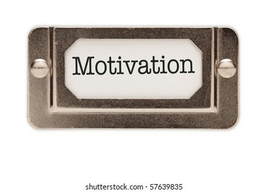 Motivation File Drawer Label Isolated On A White Background.