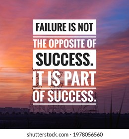 Motivational Inspirational Quotes Failure Not Opposite Stock Photo ...