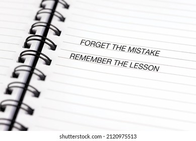 Motivational Inspirational Quotes Forget Mistake Remember Stock Photo ...