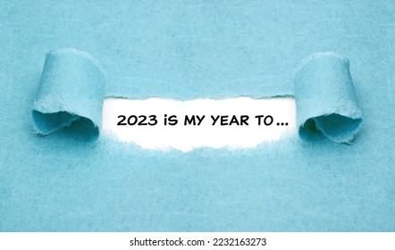 Motivational New Year 2023 resolutions list concept with headline 2023 is my year to written on paper.  - Shutterstock ID 2232163273