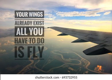 Motivational Quotes Background View Plane Wings Stock Photo 693732955 ...