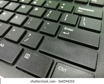 Motivational Words On Black Qwerty Keyboards, Which Include, Make It Simple, Simplicity, INTEGRITY, Keyboard Warriors, At Your Own Risk, Do Not Enter And Blank Expression