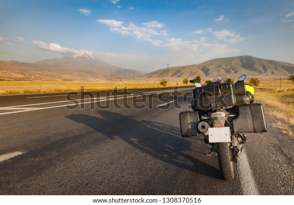 Moto bike travel on\
road