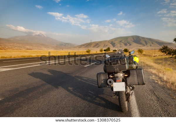 Moto bike travel on\
road