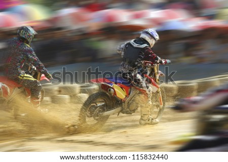 Motocross bike increase speed in track