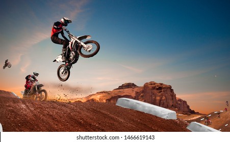 Motocross rider in action. Motocross sport.