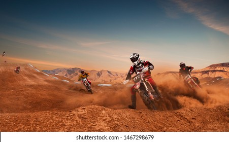 Motocross rider in action. Motocross sport.