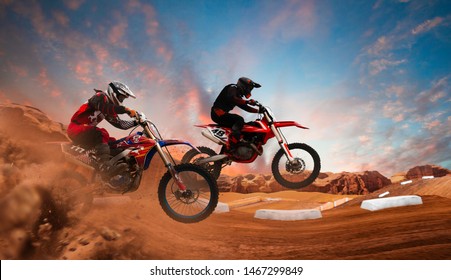 Motocross rider in action. Motocross sport.
