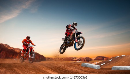 Motocross rider in action. Motocross sport.