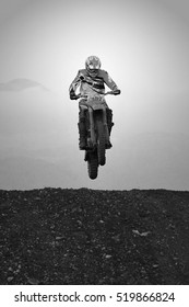 Motocross riding and jumping