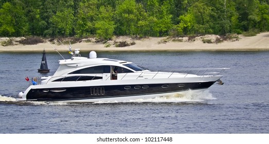 Motor Boat On The Lake