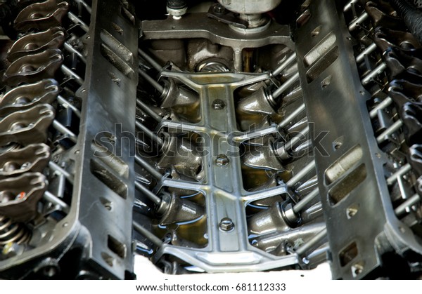 motor car with engine work\
close up 