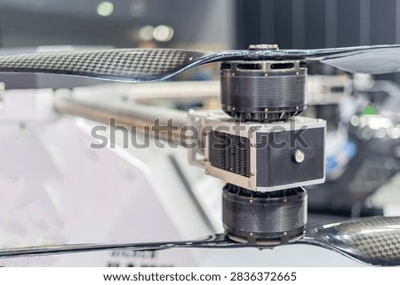 Motor Elements of the drone, drone propeller motor system Large drone motors with propeller technology represent autonomous aerial vehicle technology for human transportation of the future.