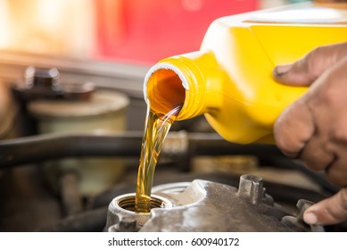 Motor Oil Pouring