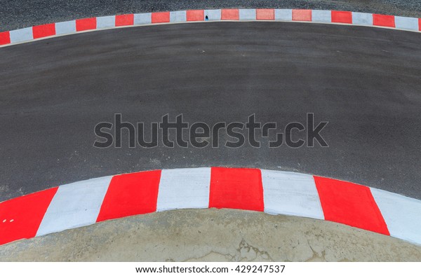 Motor racing circuit Red and\
White