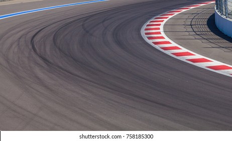Motor racing track. Race track curve road