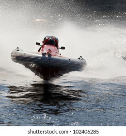 Motor Speed Boat On Racing