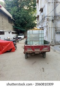 A Motorbike Loaded With A RO Water Tank  - Karachi Pakistan - Sep 2021