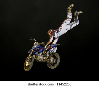 Motorcross Jump Off Ramp At Night