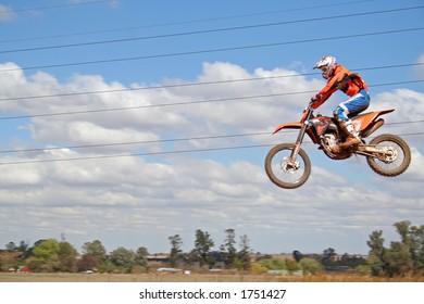 Motorcross Rider In The Air