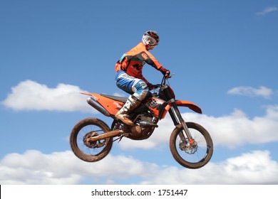 Motorcross Rider In The Air