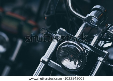 Similar – Motorcycle headlights with senior man steering