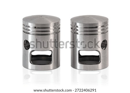 Motorcycle engine piston isolated on white background.