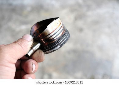 The Motorcycle Engine Piston Ring Is Damaged.