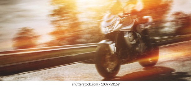 Motorcycle At Full Speed