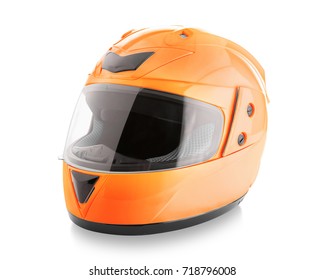 Motorcycle helmet over isolate on white background with clipping path