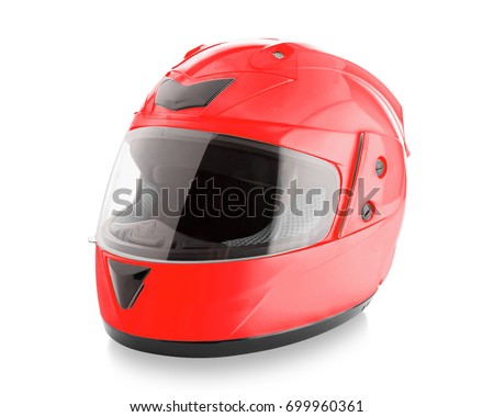 Motorcycle helmet over isolate on white background with clipping path