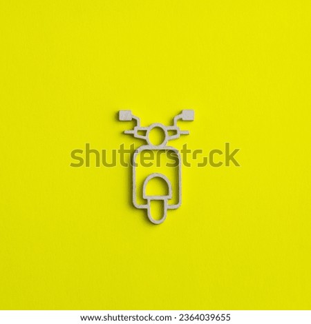 Motorcycle icon on yellow background - Electric motorcycle concept