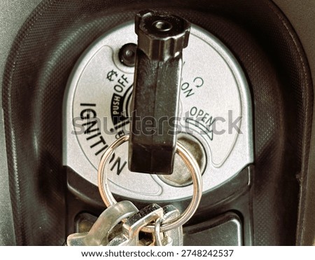 Motorcycle ignition key, equipped with Secure Key Shutter (SKS) magnetic security system