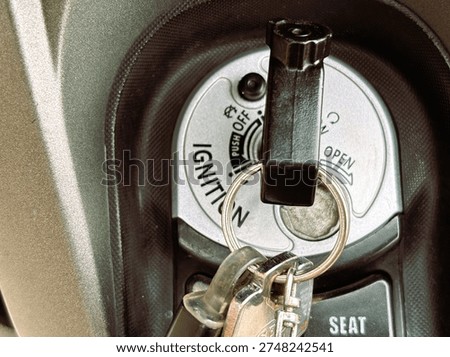 Motorcycle ignition key, equipped with Secure Key Shutter (SKS) magnetic security system