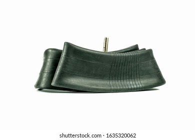 Motorcycle Inner Tube On Isolated White Background