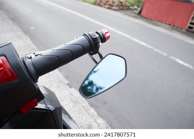 Motorcycle mirrors mounted on a motorcycle handlebars are a new style 