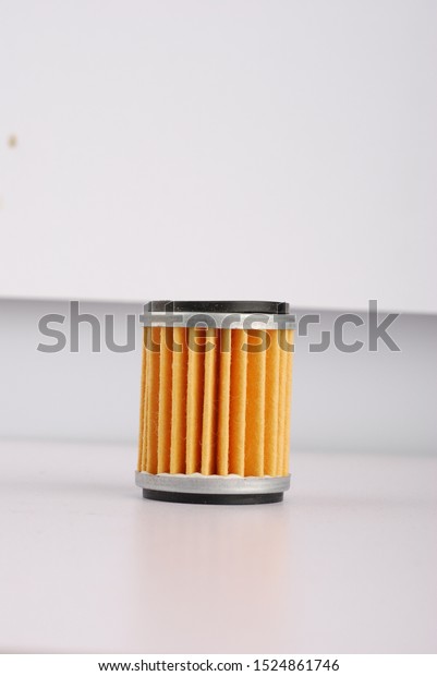 Motorcycle Oil Filter on\
White Background